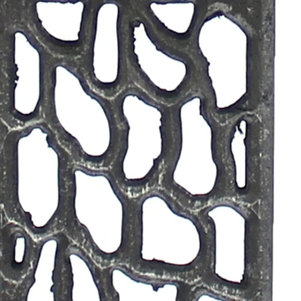 29" Distressed Black Metal Bedside Lamp With Beige Shade HomeRoots