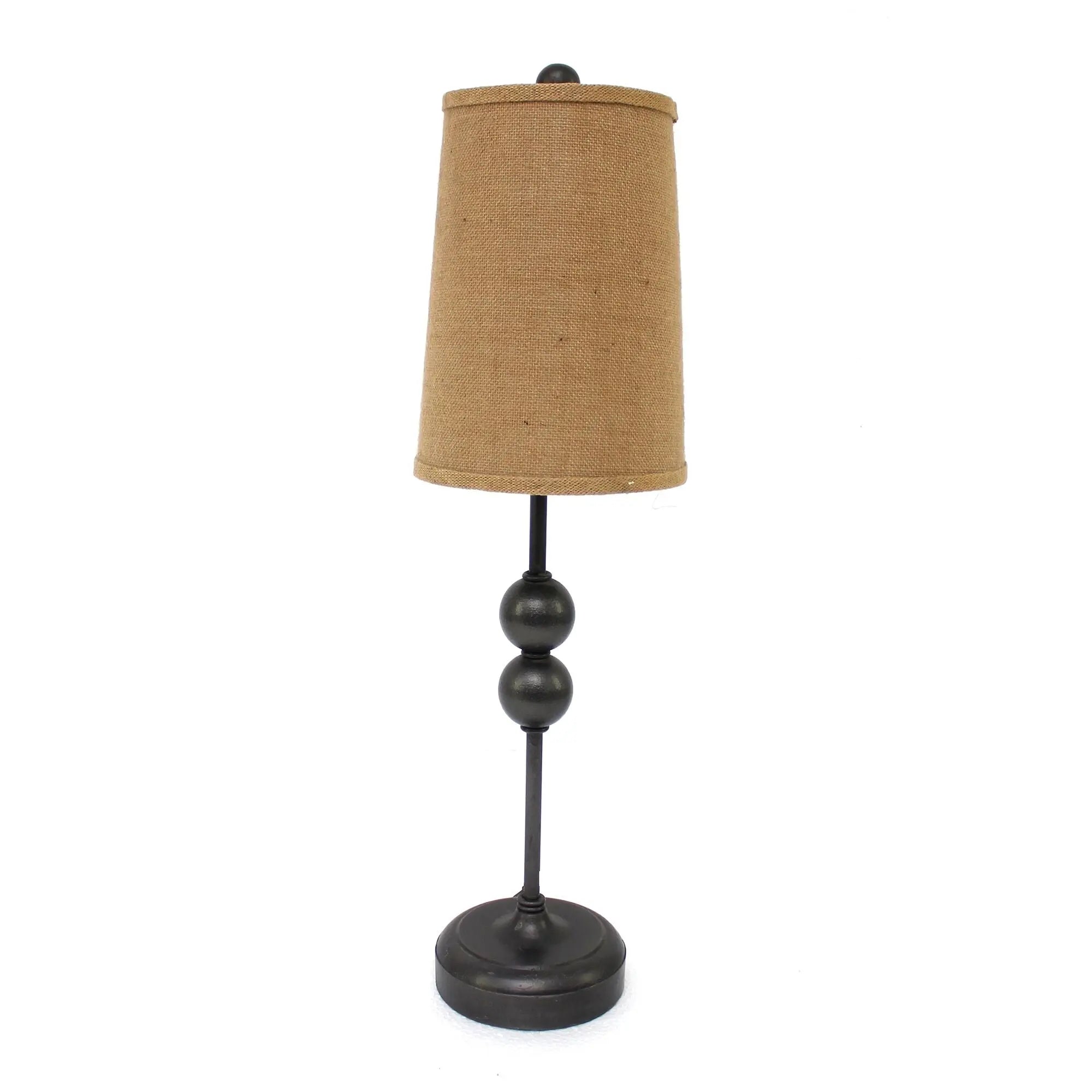 29" Bronze Bedside Lamp With Brown Shade HomeRoots