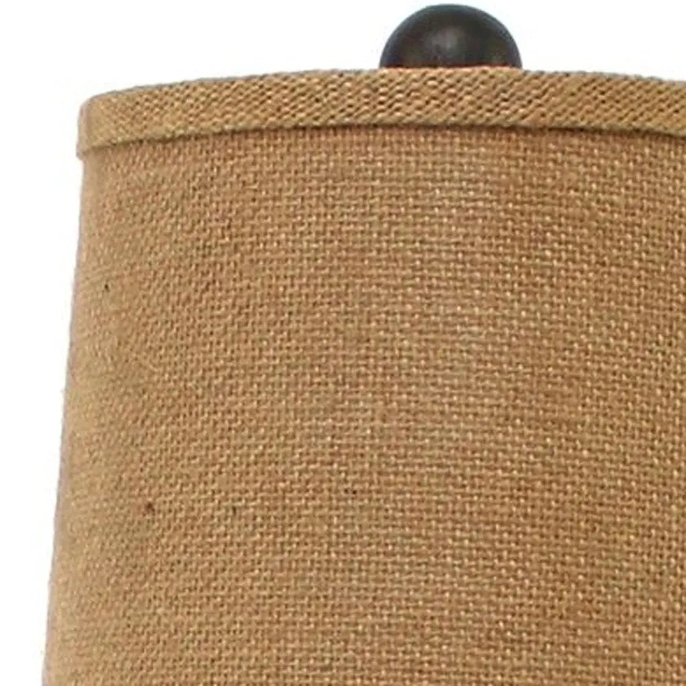 29" Bronze Bedside Lamp With Brown Shade HomeRoots