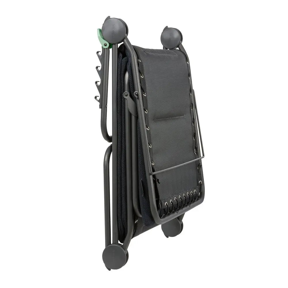 28" Black and Steel Outdoor Chaise Lounge with Black Cushion - NOBLE HOME INTERIORS