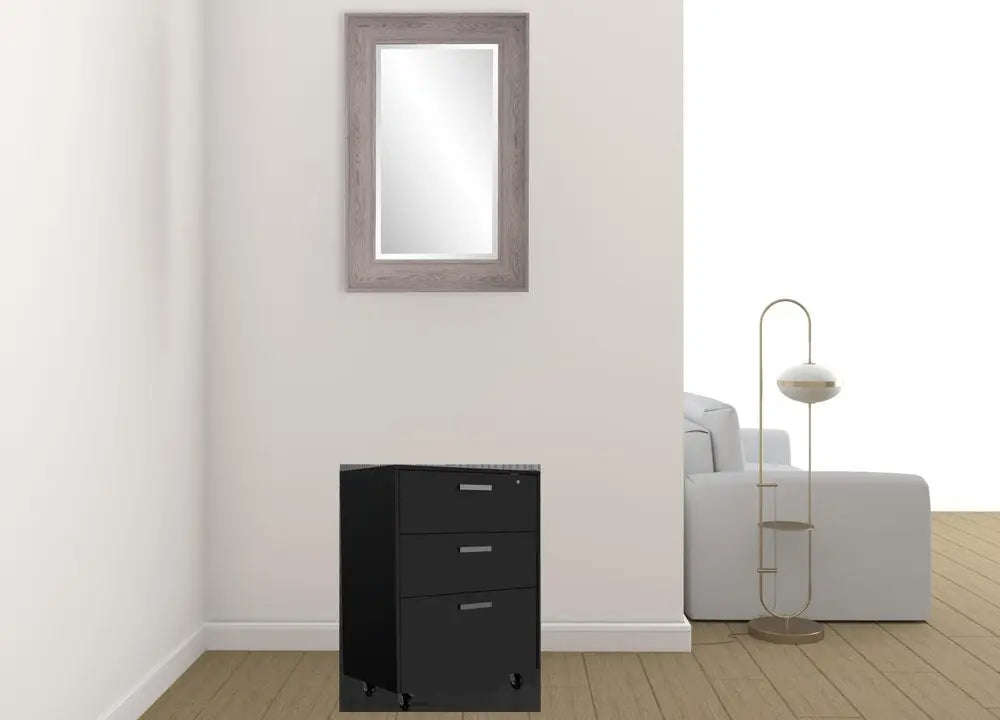 28" Black Wall mounted Accent Cabinet With Twelve Shelves And Six Drawers - NOVA HOME FURNITURE
