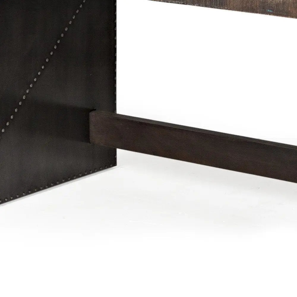 28" Dark Brown and Gray Writing Desk - NOBLE HOME INTERIORS