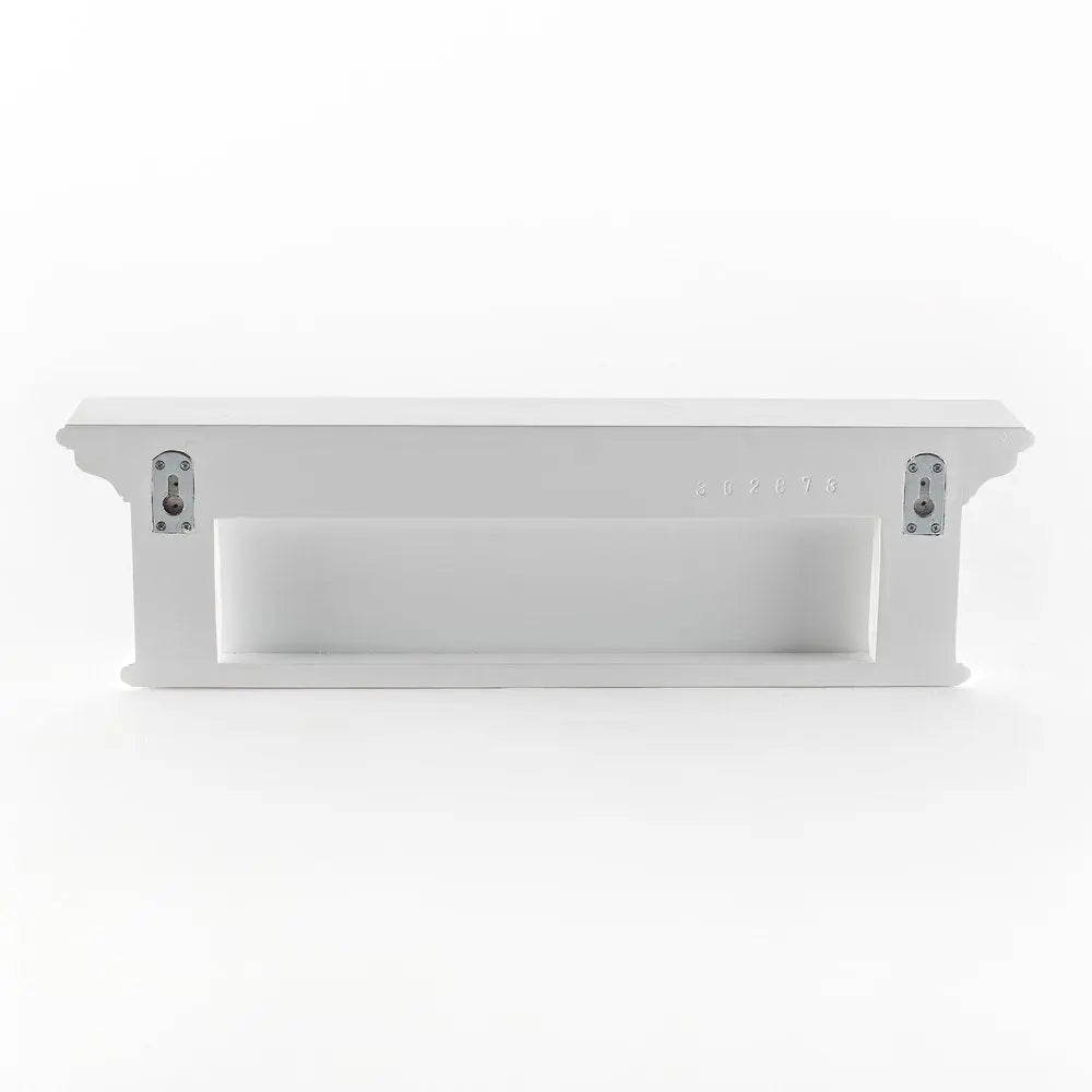 28" White Solid Wood Four Hook Wall Mount Coat Rack - NOBLE HOME INTERIORS