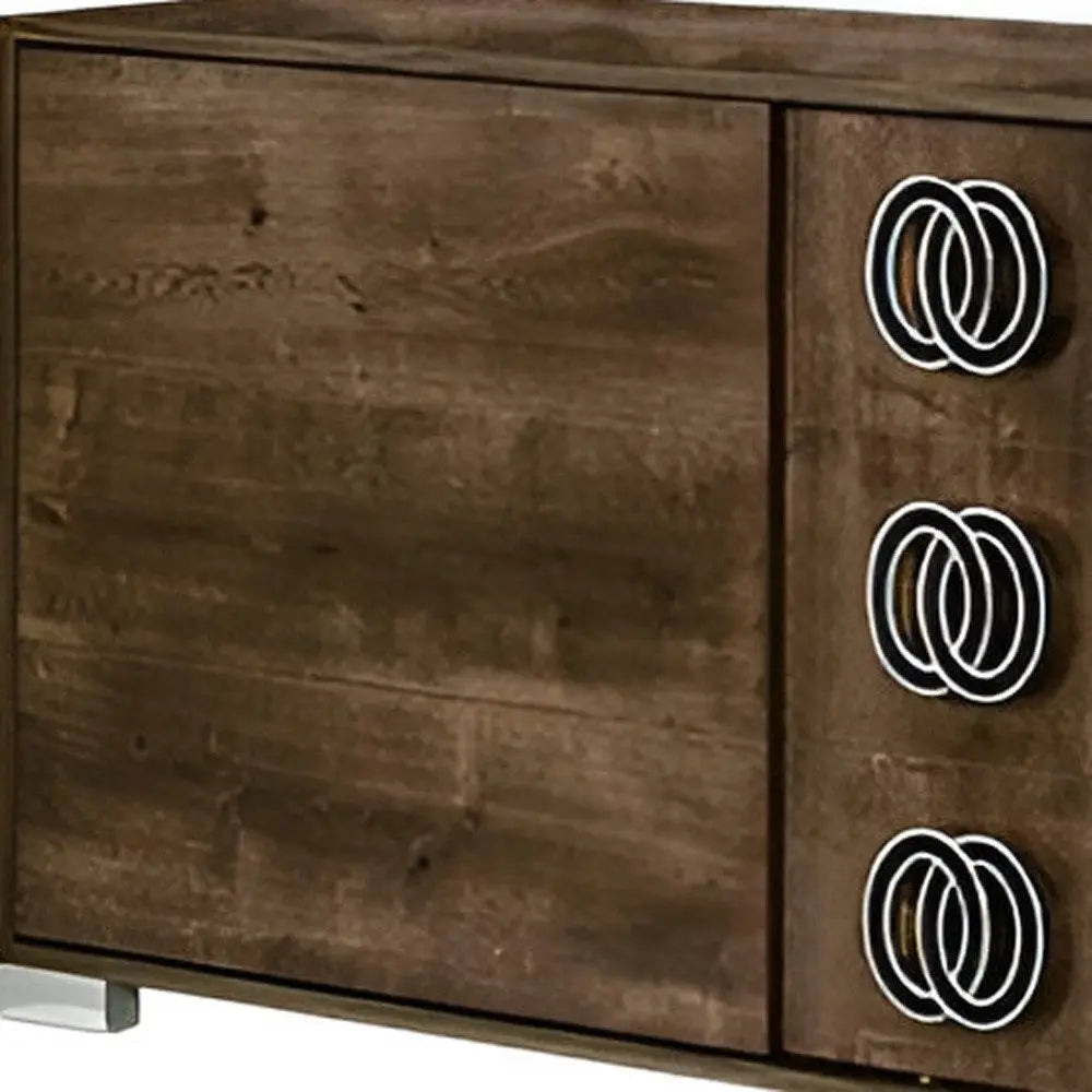 66" Brown Three Drawer Double Dresser HomeRoots