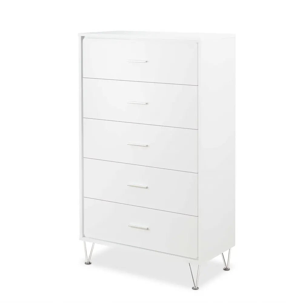 32" White Five Drawer Standard Chest HomeRoots