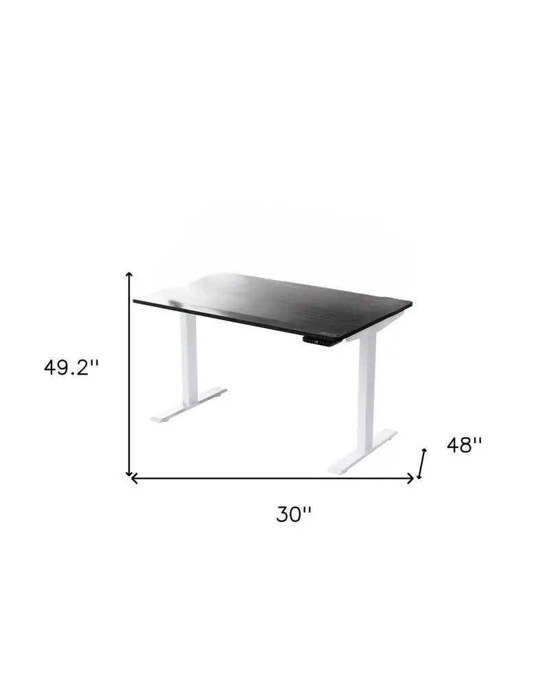 30" Adjustable Black and White Stainless Steel Computer Desk - NOBLE HOME INTERIORS