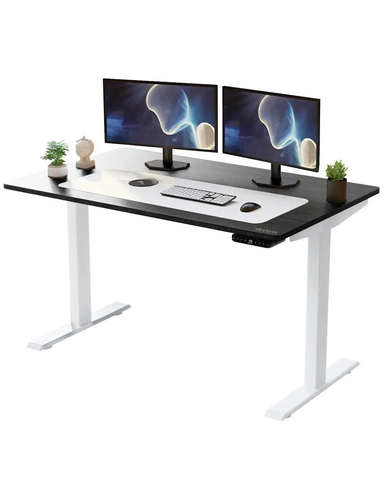 30" Adjustable Black and White Stainless Steel Computer Desk - NOBLE HOME INTERIORS