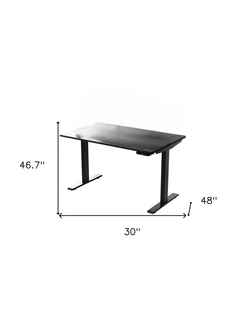 30" Adjustable Black Stainless Steel Computer Desk - NOBLE HOME INTERIORS
