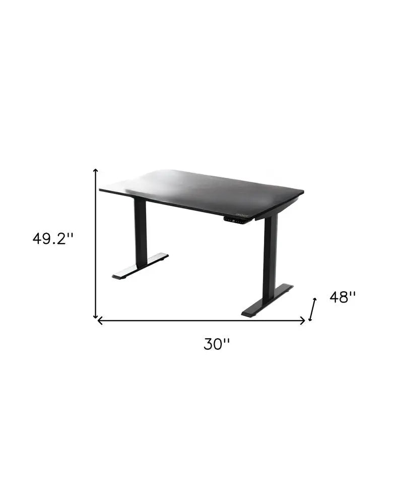 30" Adjustable Black Stainless Steel Computer Desk - NOBLE HOME INTERIORS