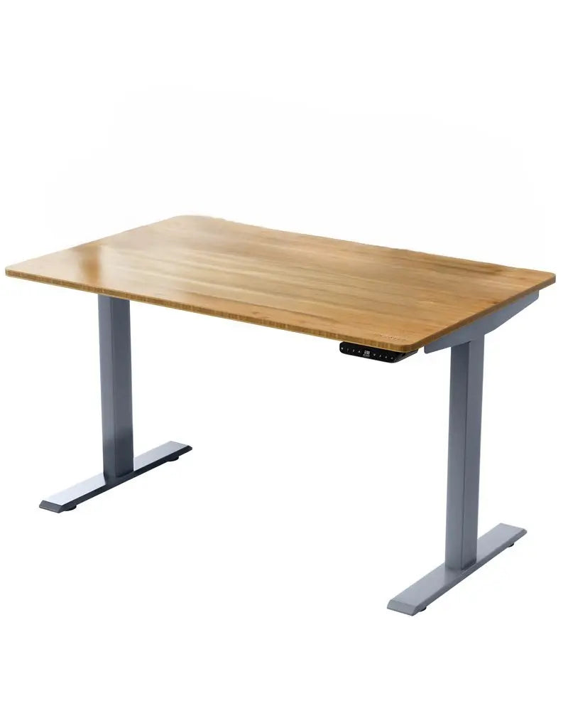 30" Adjustable Brown and Gray Stainless Steel Computer Desk - NOBLE HOME INTERIORS