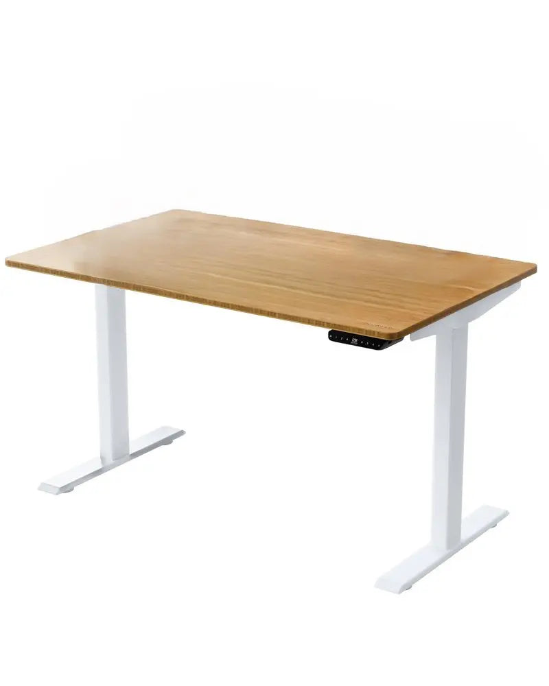 30" Adjustable Brown and White Stainless Steel Computer Desk - NOBLE HOME INTERIORS