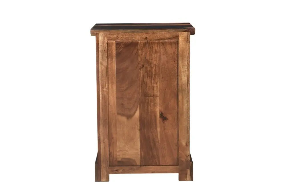 30" Dark Brown Solid Wood Three Drawers Filing Cabinet - NOBLE HOME INTERIORS