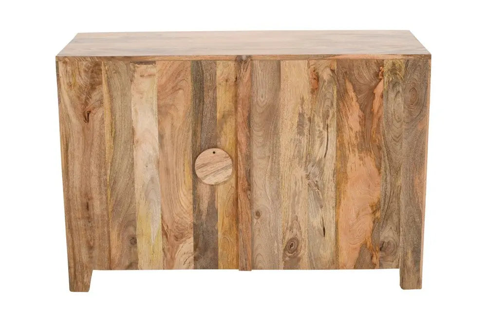 30" Natural Solid Wood Textured Door Accent Cabinet With Two Doors - NOVA HOME FURNITURE