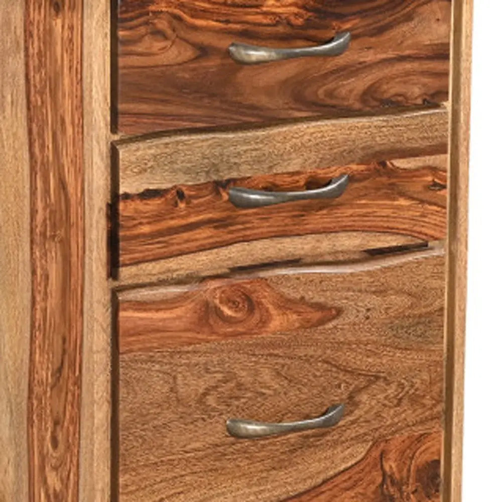 30" Natural Solid Wood Three Drawers Filing Cabinet - NOBLE HOME INTERIORS