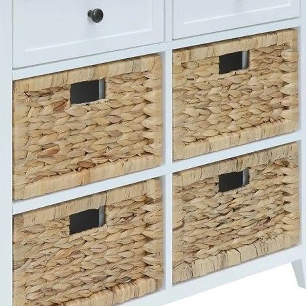 30" X 13" X 28" White Wood Veneer 6 Drawers Accent Chest - NOBLE HOME INTERIORS