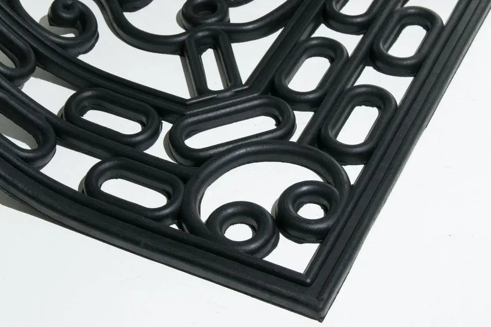 30" X 48" Black Rubber Pineapple Outdoor Door Mat - NOBLE HOME INTERIORS