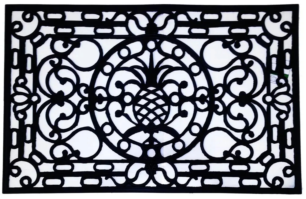 30" X 48" Black Rubber Pineapple Outdoor Door Mat - NOBLE HOME INTERIORS