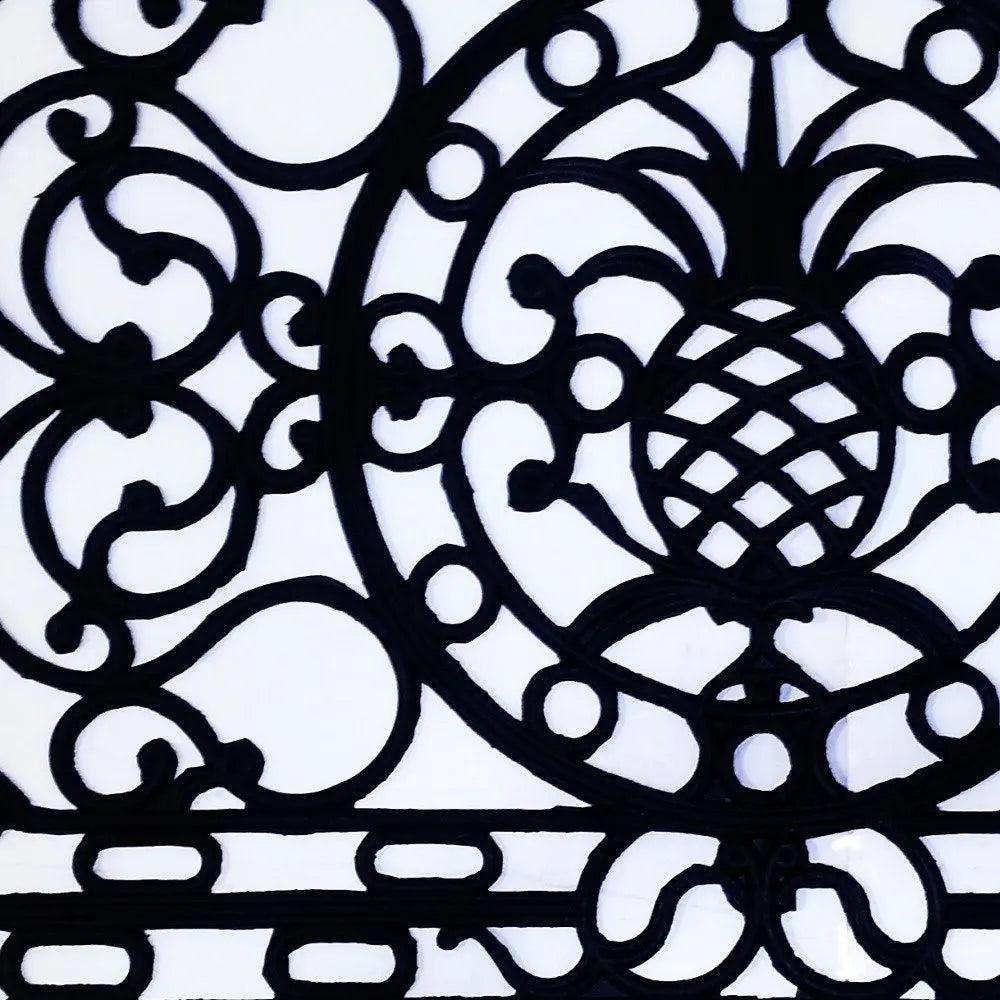 30" X 48" Black Rubber Pineapple Outdoor Door Mat - NOBLE HOME INTERIORS