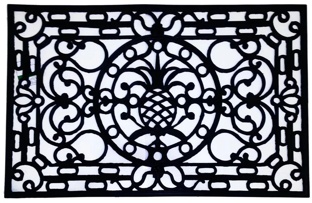 30" X 48" Black Rubber Pineapple Outdoor Door Mat - NOBLE HOME INTERIORS