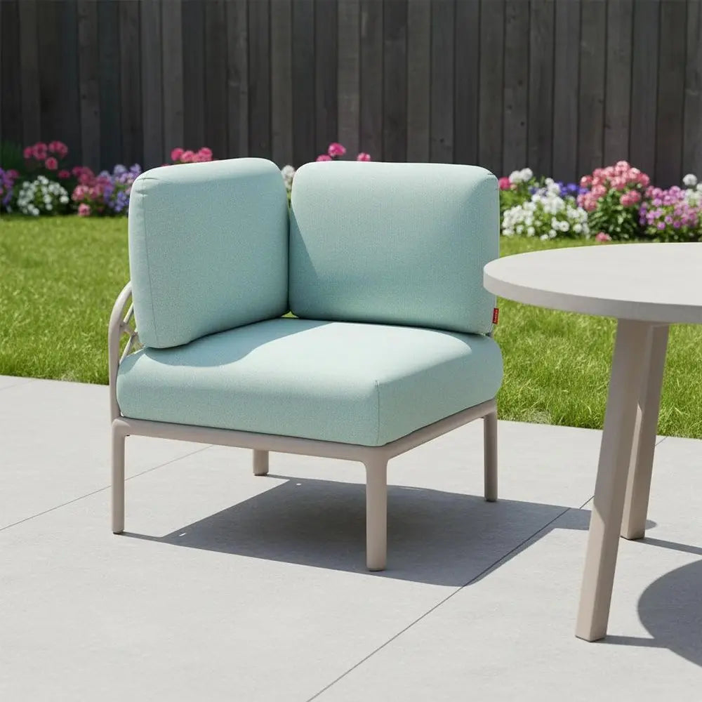 31" Sea Green Heavy Duty Plastic Outdoor Modular with Sea Green Cushion - NOBLE HOME INTERIORS