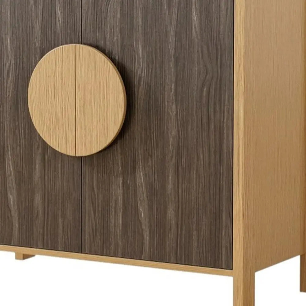 31" Sepia Solid Wood Console Accent Cabinet With Two Doors - NOVA HOME FURNITURE