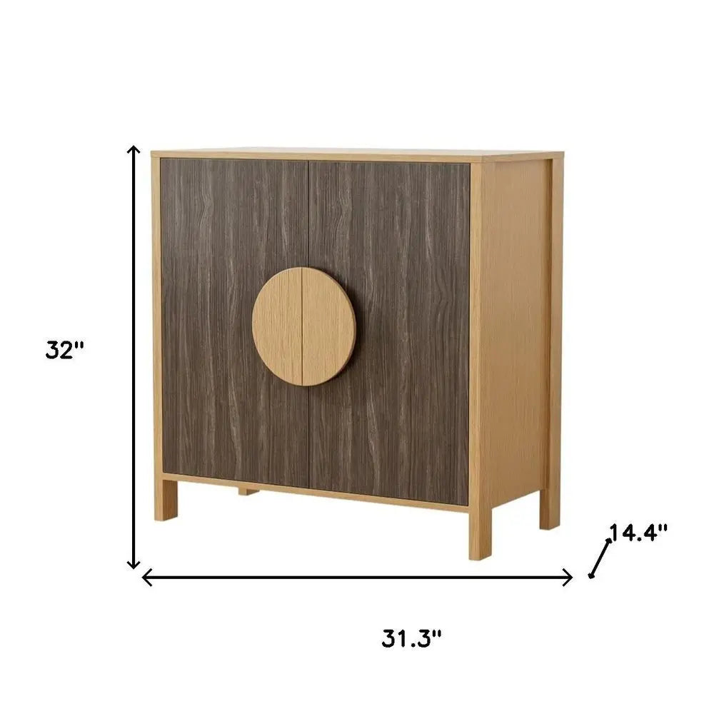 31" Sepia Solid Wood Console Accent Cabinet With Two Doors - NOVA HOME FURNITURE