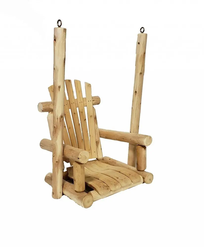 31" X 24" X 47" Natural Wood Single Chair Porch Swing - NOBLE HOME INTERIORS