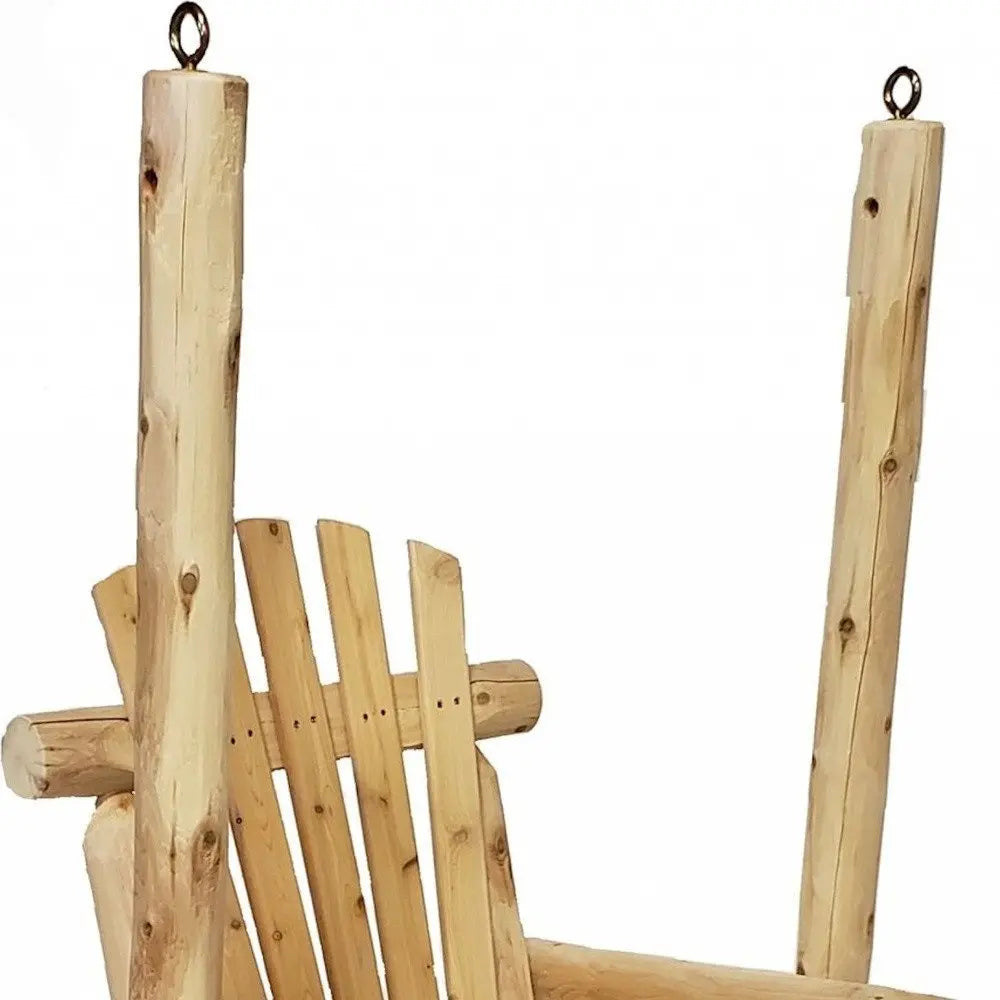 31" X 24" X 47" Natural Wood Single Chair Porch Swing - NOBLE HOME INTERIORS