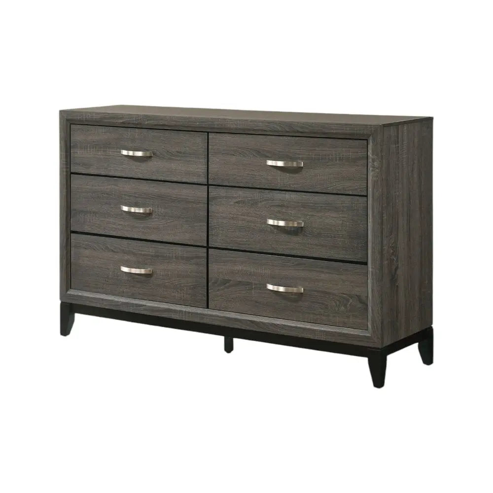 31" Gray Wood Five Drawer Dresser HomeRoots