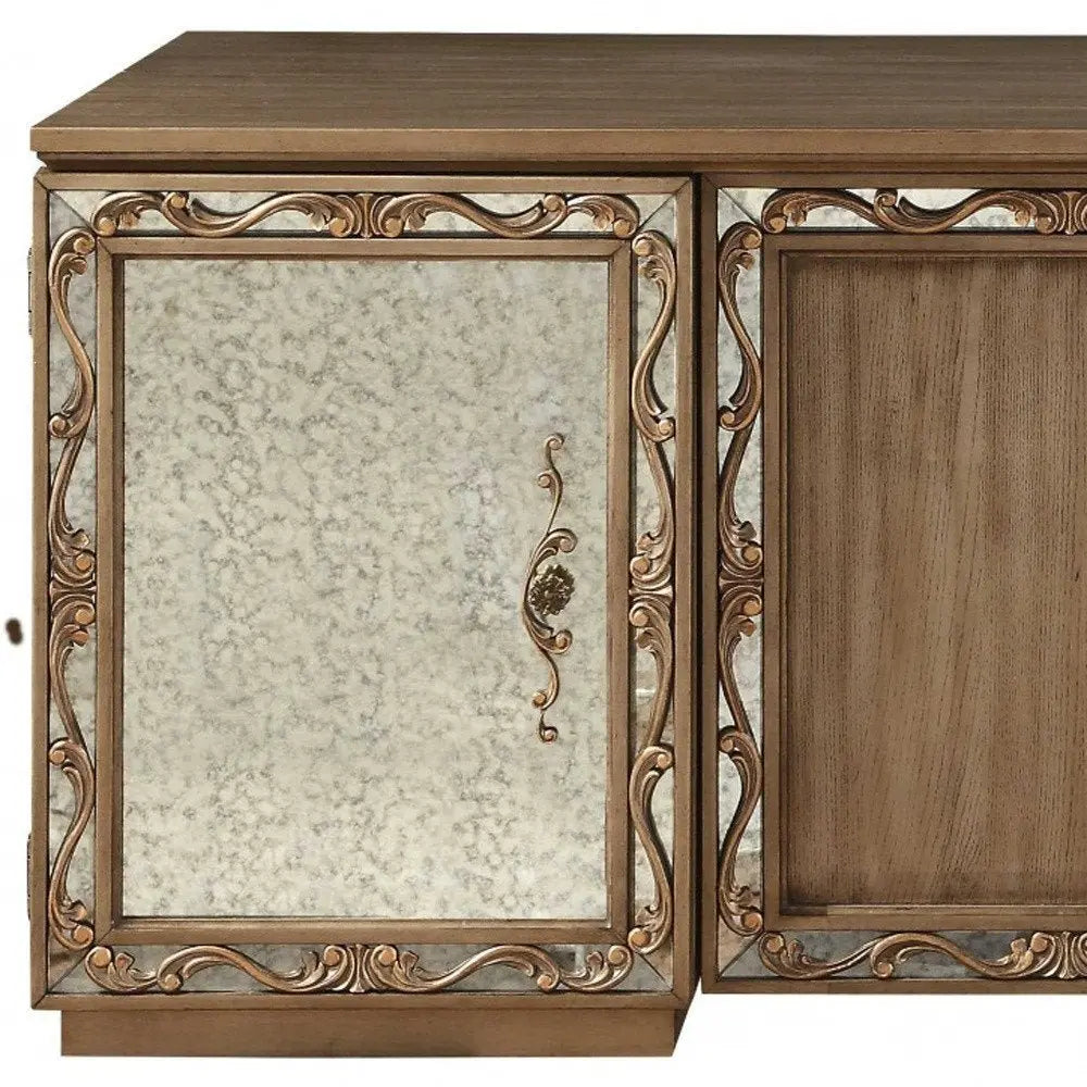 32" Brown Executive Desk With Two Cabinets - NOBLE HOME INTERIORS