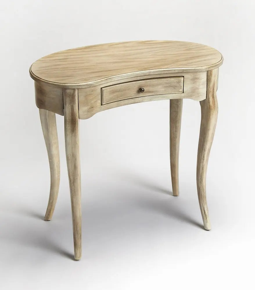 32" Brown Solid Manufactured Wood Kidney Writing Desk - NOBLE HOME INTERIORS