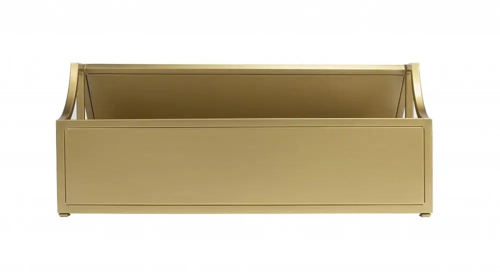 32" Gold Iron and Metal Two Tier Bookcase - NOBLE HOME INTERIORS