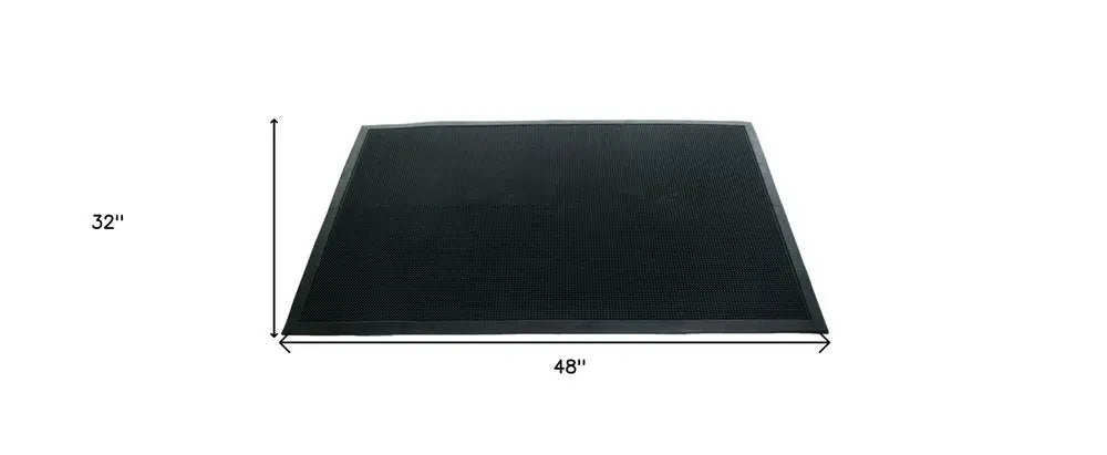 32" X 48" Black Rubber Outdoor Door Mat - NOBLE HOME INTERIORS