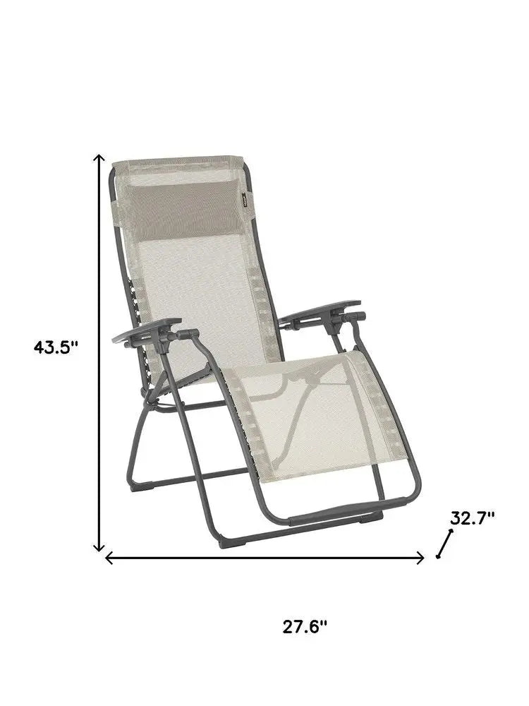 28" Blue Metal Outdoor Zero Gravity Chair with Blue Cushion HomeRoots