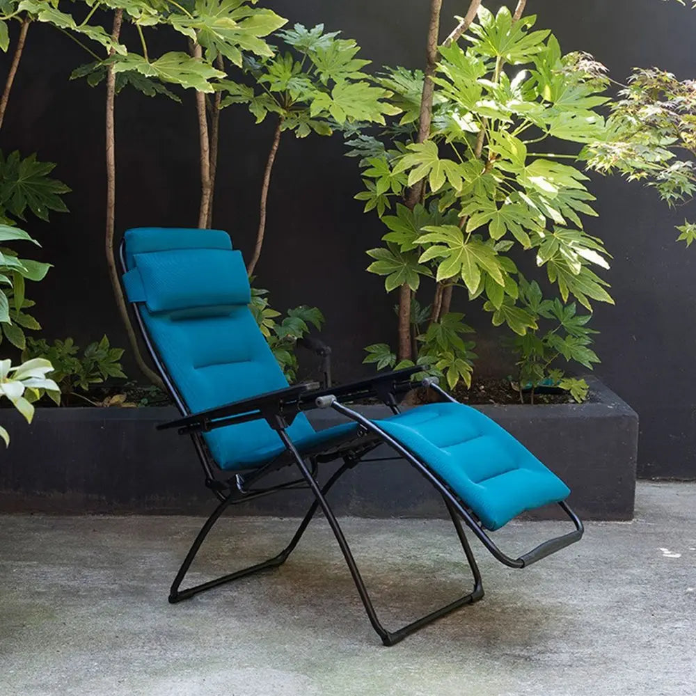 26" Gray Steel Outdoor Zero Gravity Chair with Gray Cushion HomeRoots