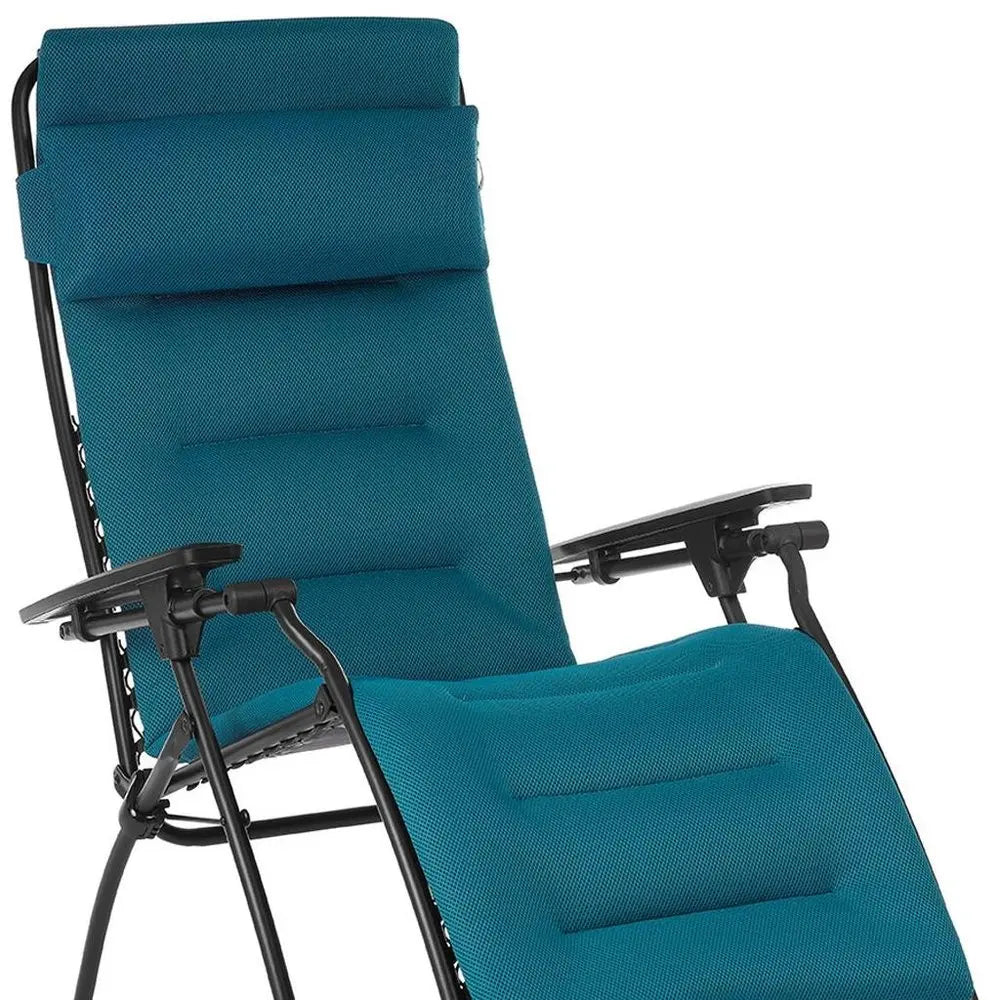 26" Gray Steel Outdoor Zero Gravity Chair with Gray Cushion HomeRoots