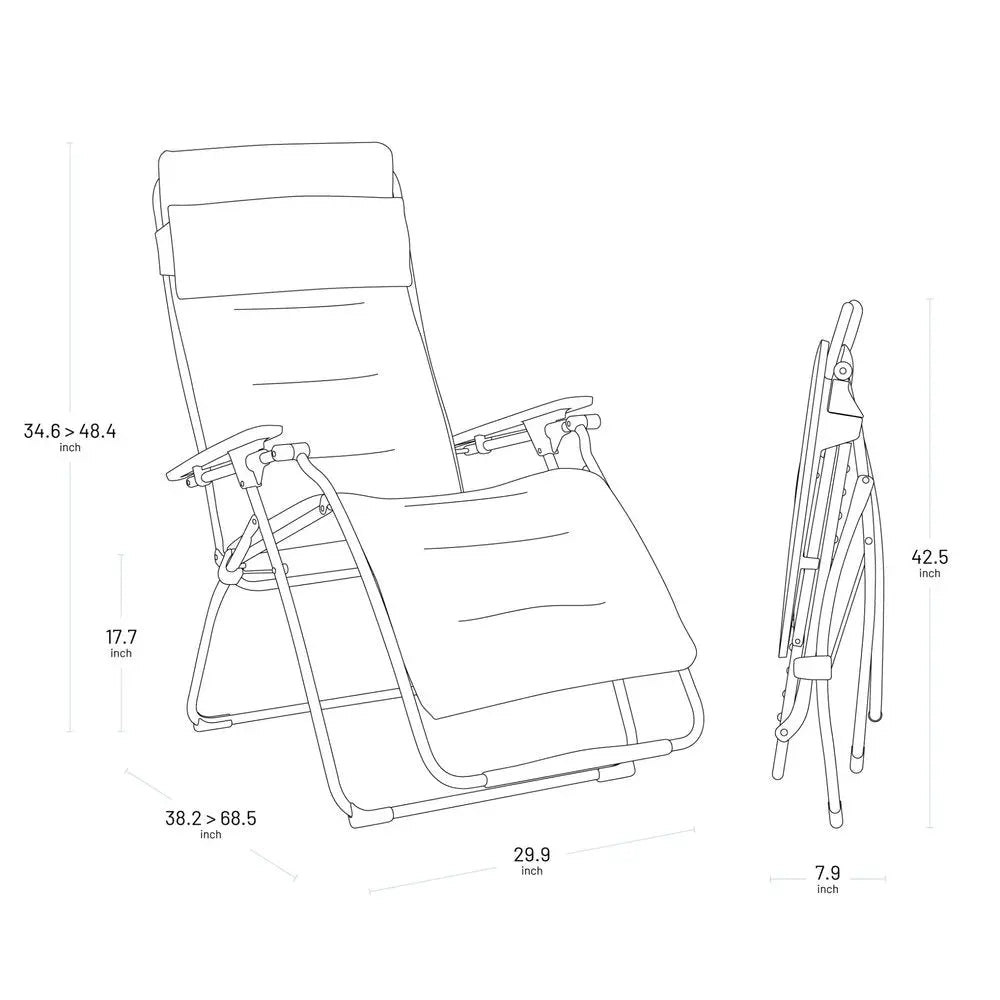 30" Gray Steel Outdoor Zero Gravity Chair with Gray Cushion HomeRoots