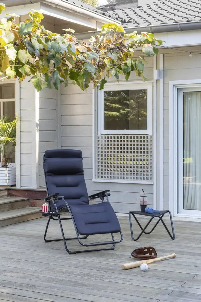 30" Gray Steel Outdoor Zero Gravity Chair with Gray Cushion HomeRoots