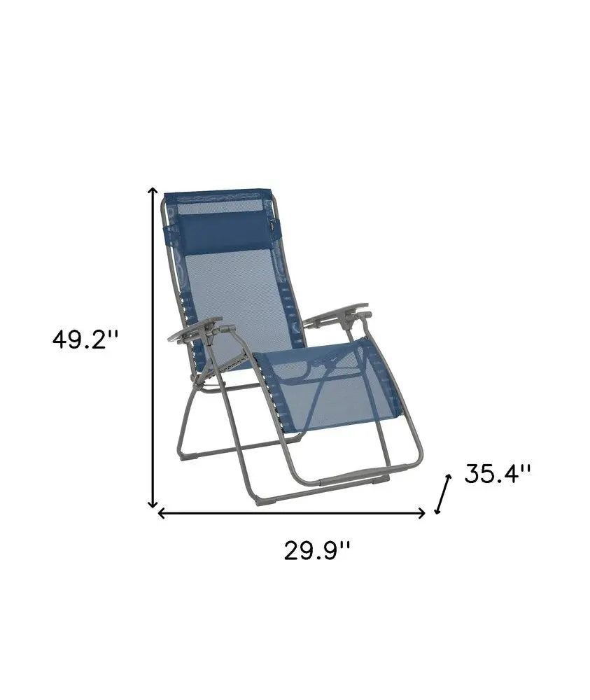 30" Graphite Metal Outdoor Zero Gravity Chair HomeRoots