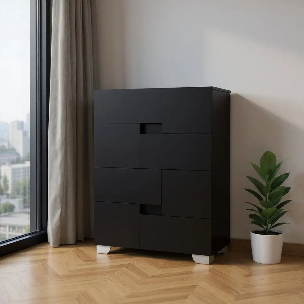 44" Superb Black High Gloss Chest HomeRoots