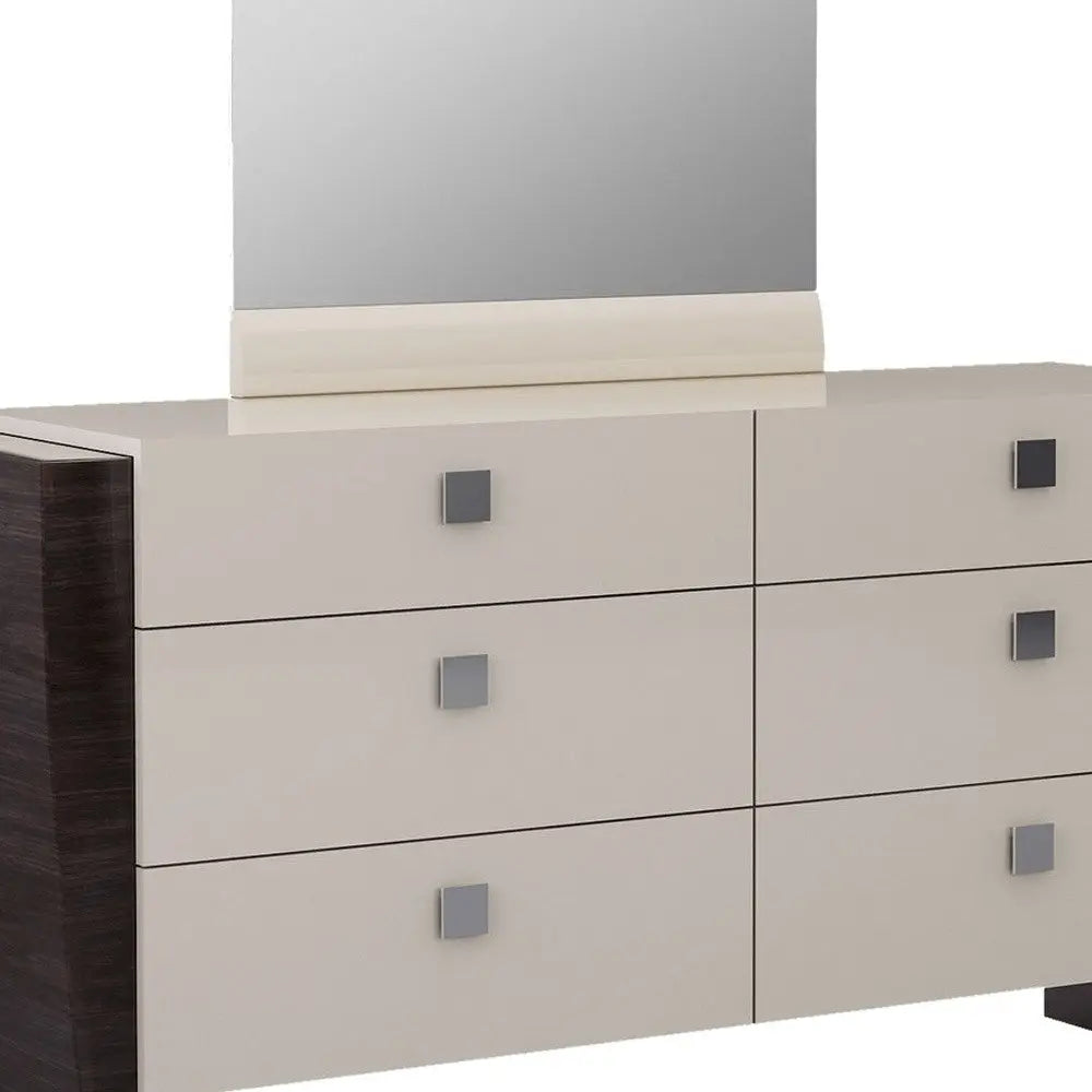 34" Refined Beige High Gloss Dresser HomeRoots