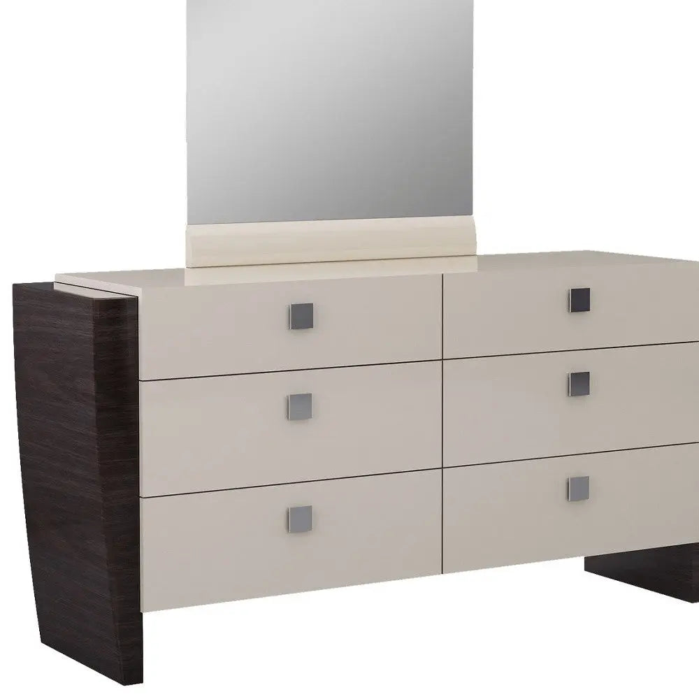 34" Refined Beige High Gloss Dresser HomeRoots