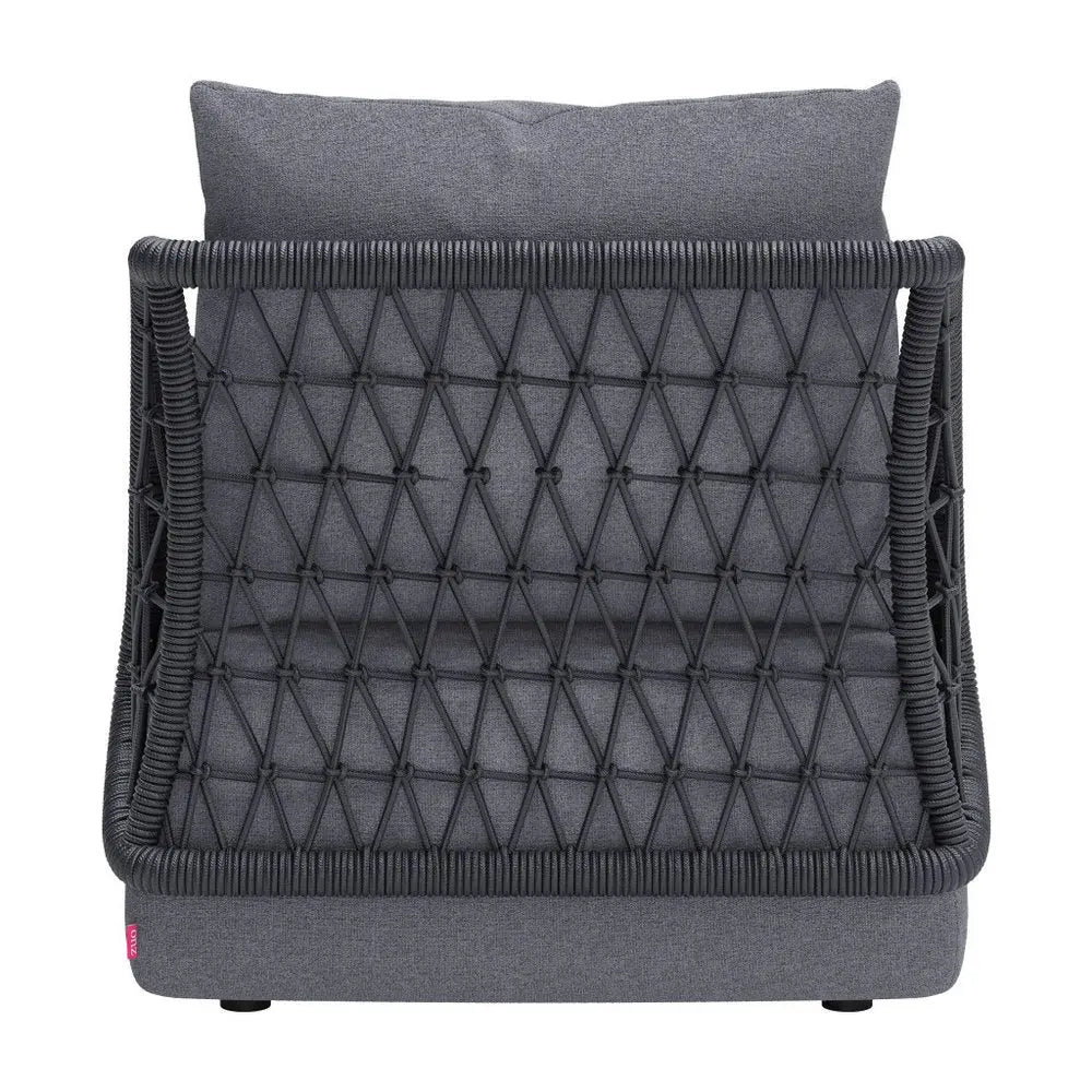 33" Gray Outdoor Accent Chair with Gray Cushions - NOBLE HOME INTERIORS