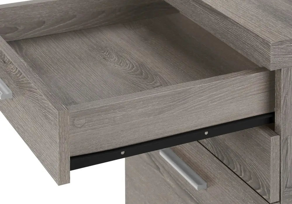 25" White And Gray Particle Board and Wood Filing Cabinet With Drawers HomeRoots