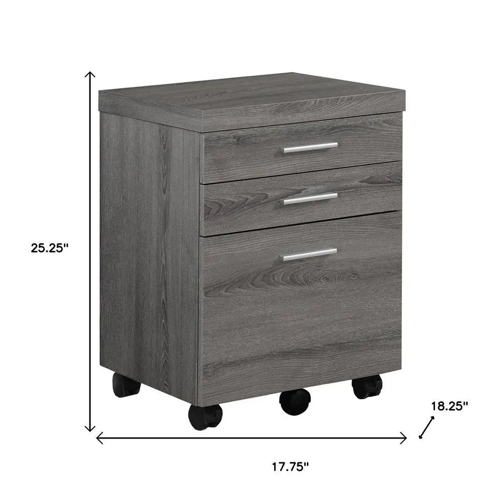 25" White And Gray Particle Board and Wood Filing Cabinet With Drawers HomeRoots