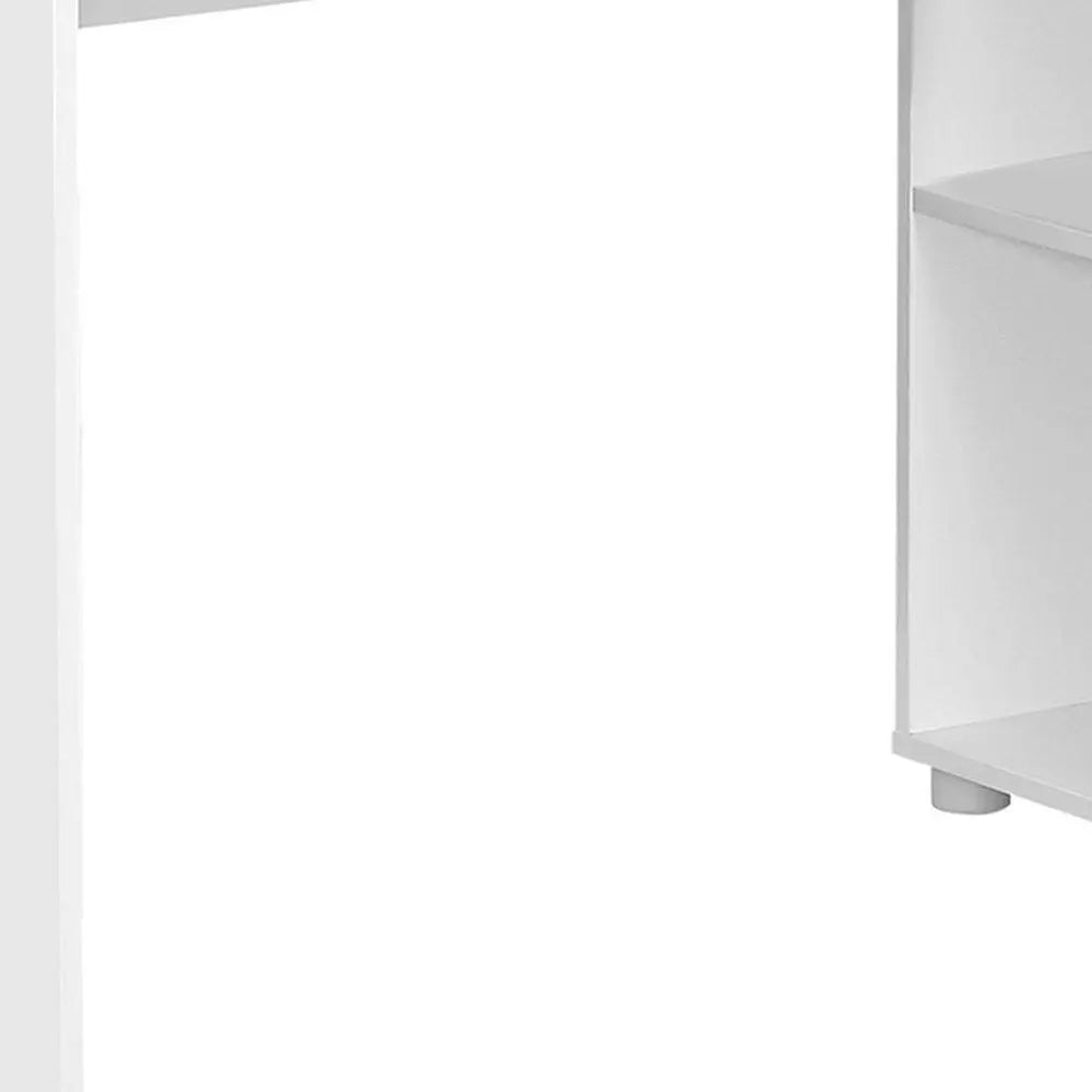 34" White L Shape Computer Desk With Two Drawers - NOBLE HOME INTERIORS
