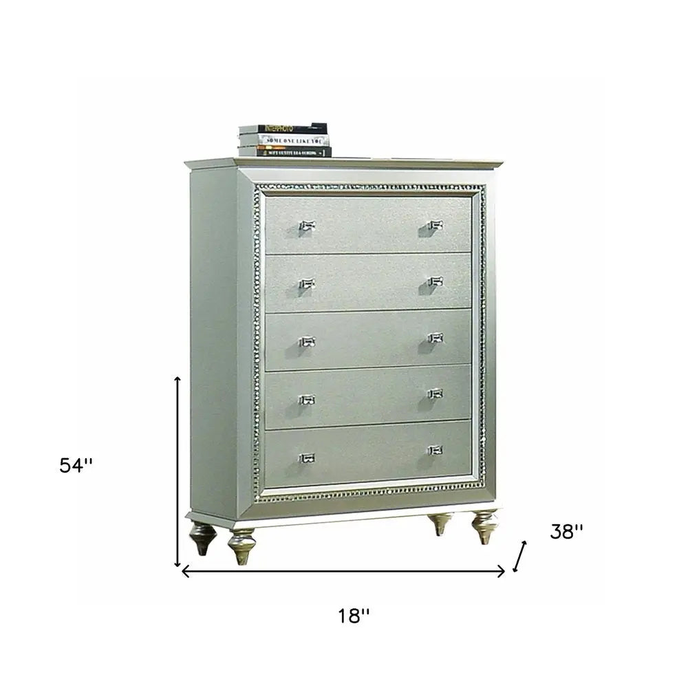 18" Champagne Solid Wood Double Dresser HomeRoots