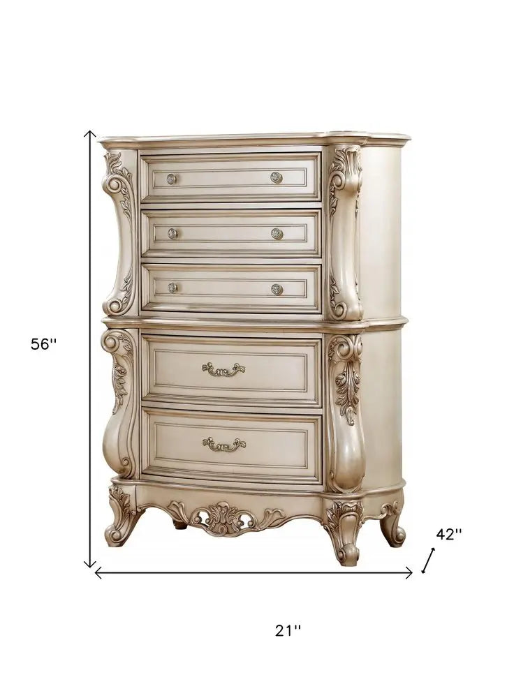21" Beige Solid Wood Double Dresser HomeRoots