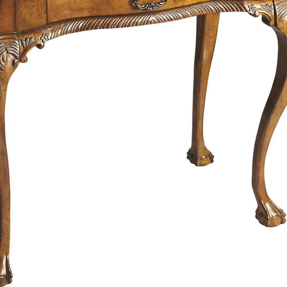 35" Brown Solid Wood Writing Desk - NOBLE HOME INTERIORS