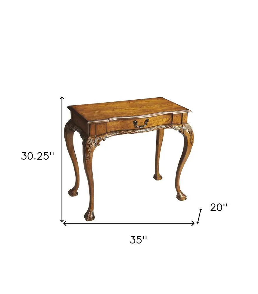 35" Brown Solid Wood Writing Desk - NOBLE HOME INTERIORS